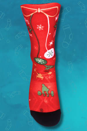 Muscle Ups & Mistletoe Fitness Crew Socks