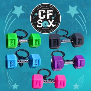 Mini Rubber Dumbbell Keychain