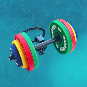 Mini Rubber Barbell Keychain Fixed
